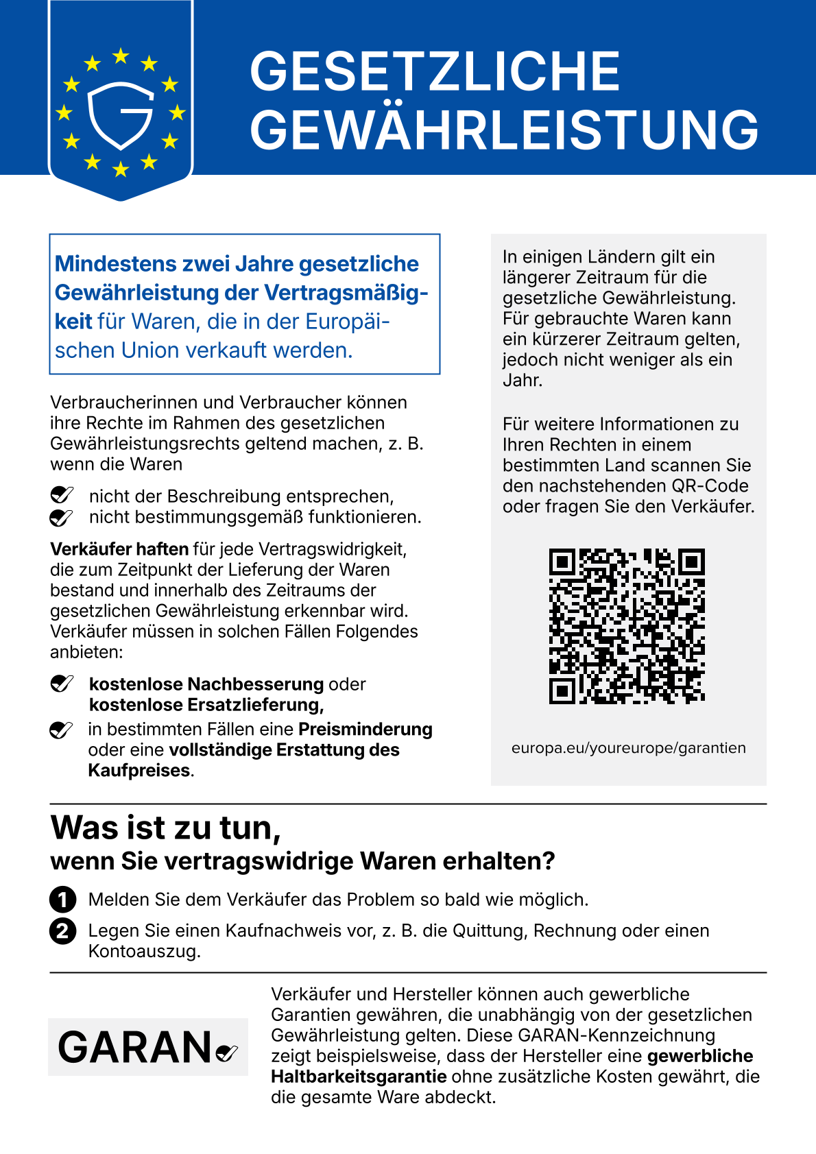 Gewährleistungsinformation