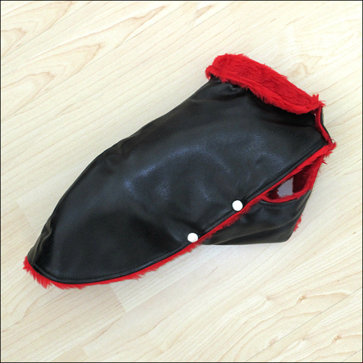 Kleinhunde-Mantel »Como« - Schwarz mit rotem Kragen