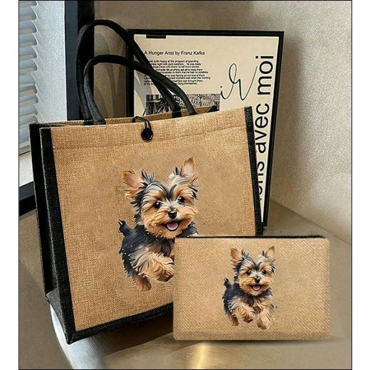 Yorkie-Shopper »Beige Duo«