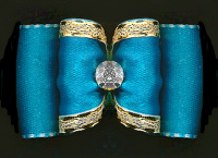 Satin-Haarspange »Türkis-Blue«