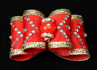 Yorkie-Haarspange »Edel-Straß« - Rot