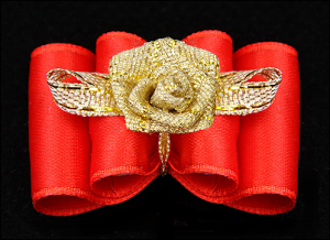 Satin-Haarspange »Gold-Rose Exclusiv« Red