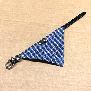 Leder-Halsband mit Stoff-Latz