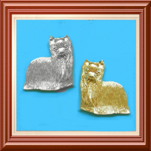 Yorkie-Brosche »Precious« - Silber oder Gold