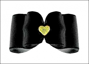 Satin-Haarspange »Magic« Heart - Black